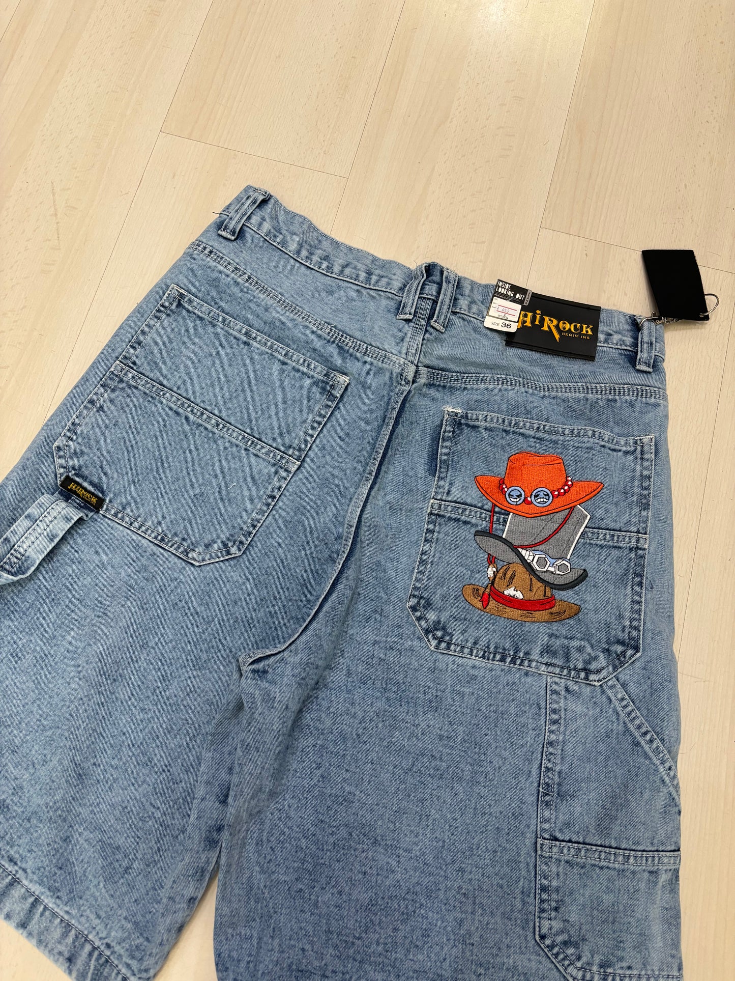 Jorts baggy con ricamo One Piece Three Brothers (H268)