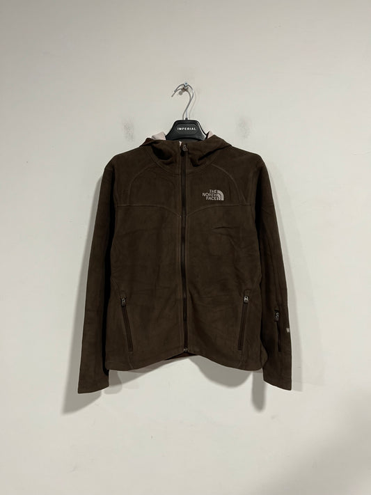 Pile con cappuccio the north face marrone (F773)