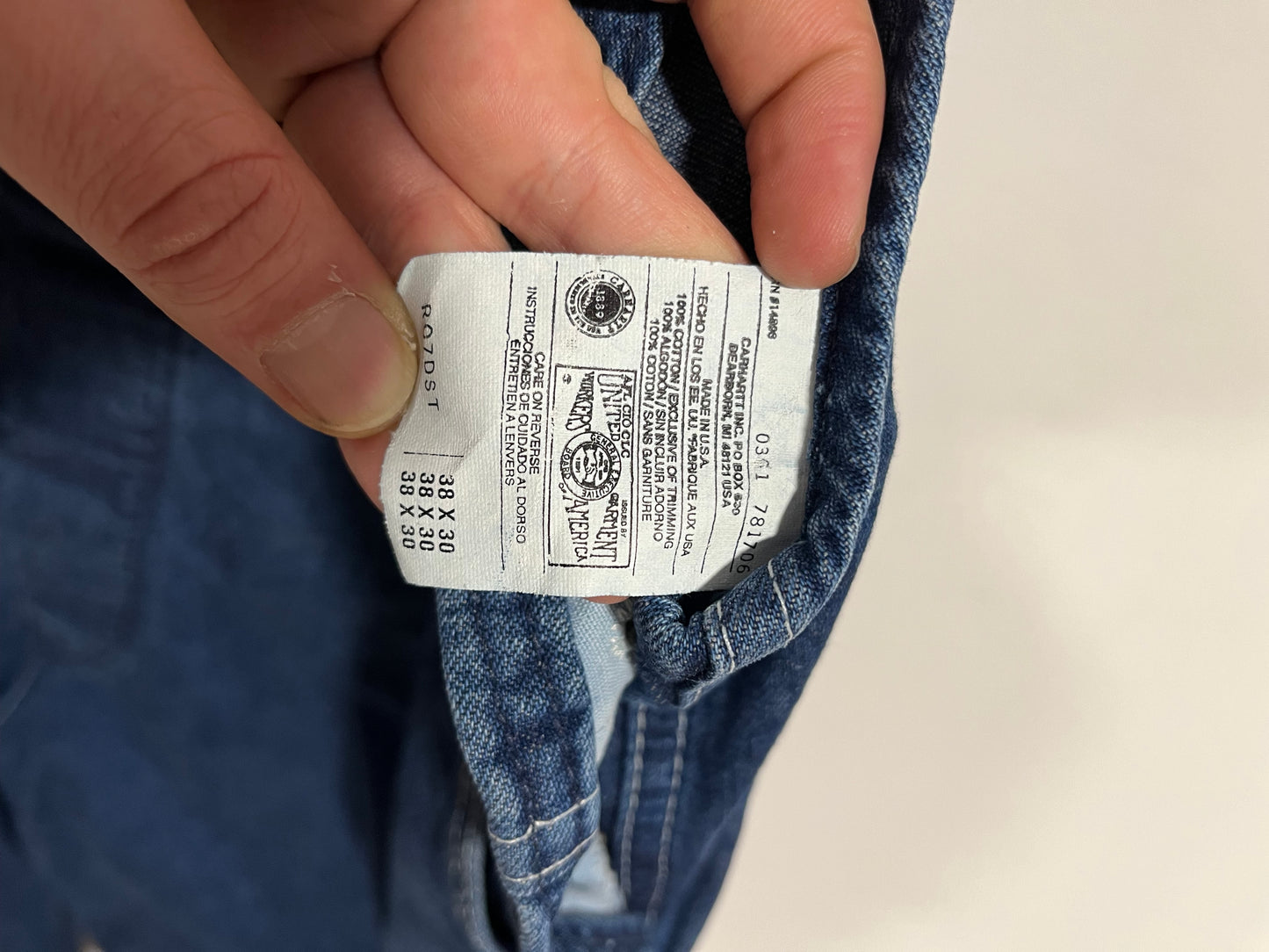 Salopette Carhartt in jeans Made in USA (F508)