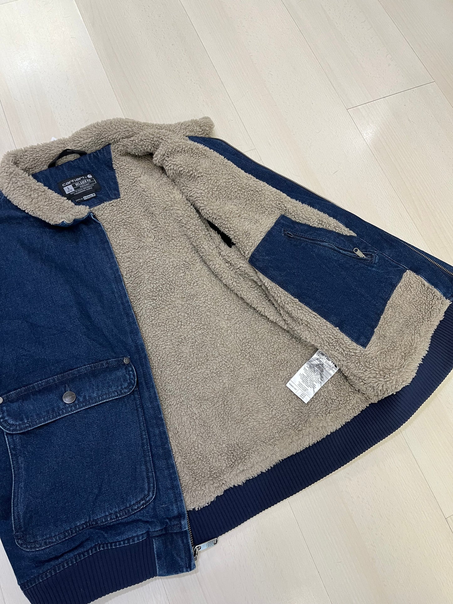 Giubbotto Carhartt in jeans con sherpa interno (G900)