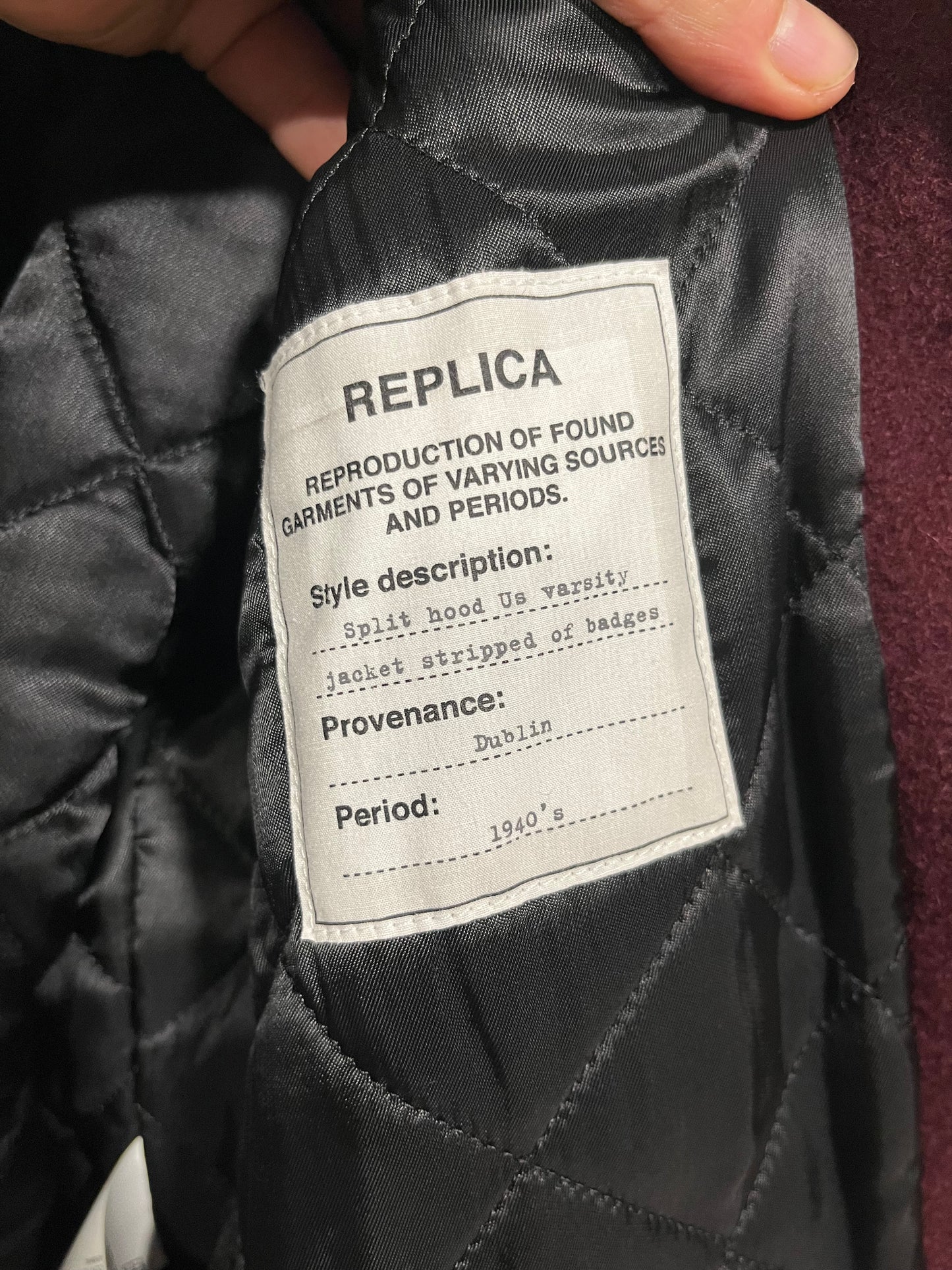 Giubbotto varsity Jacket Maison Margiela nuovo con cartellino (G725)