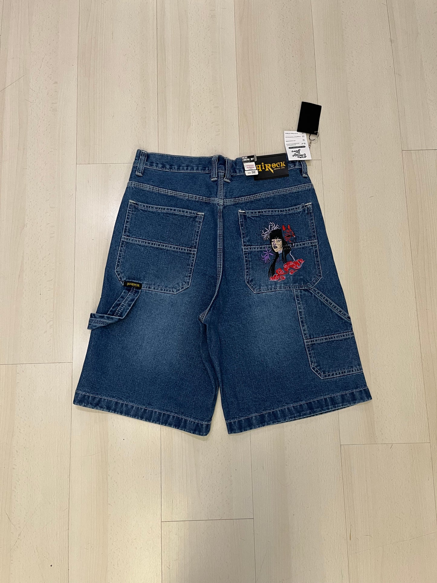Jorts baggy con ricamo Jap Geisha (H225)