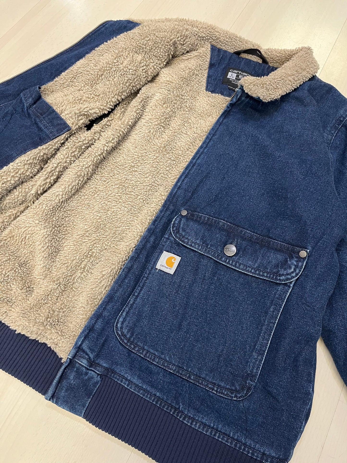 Giubbotto Carhartt in jeans con sherpa interno (G900)