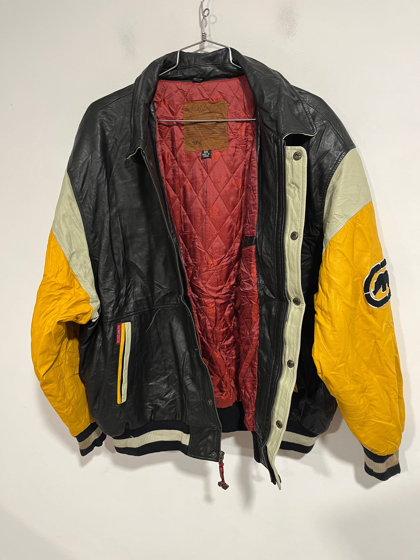 Introvabile Giubbotto Ecko anni 2000 in pelle (H056)