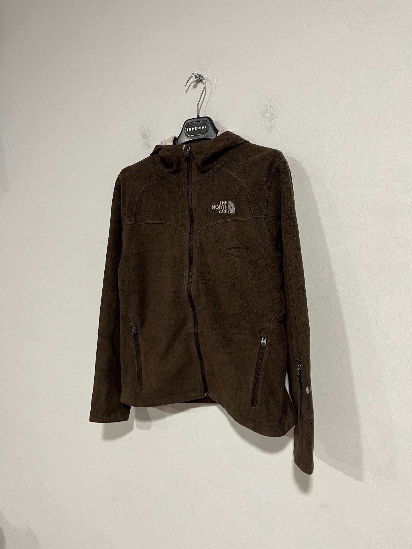 Pile con cappuccio the north face marrone (F773)