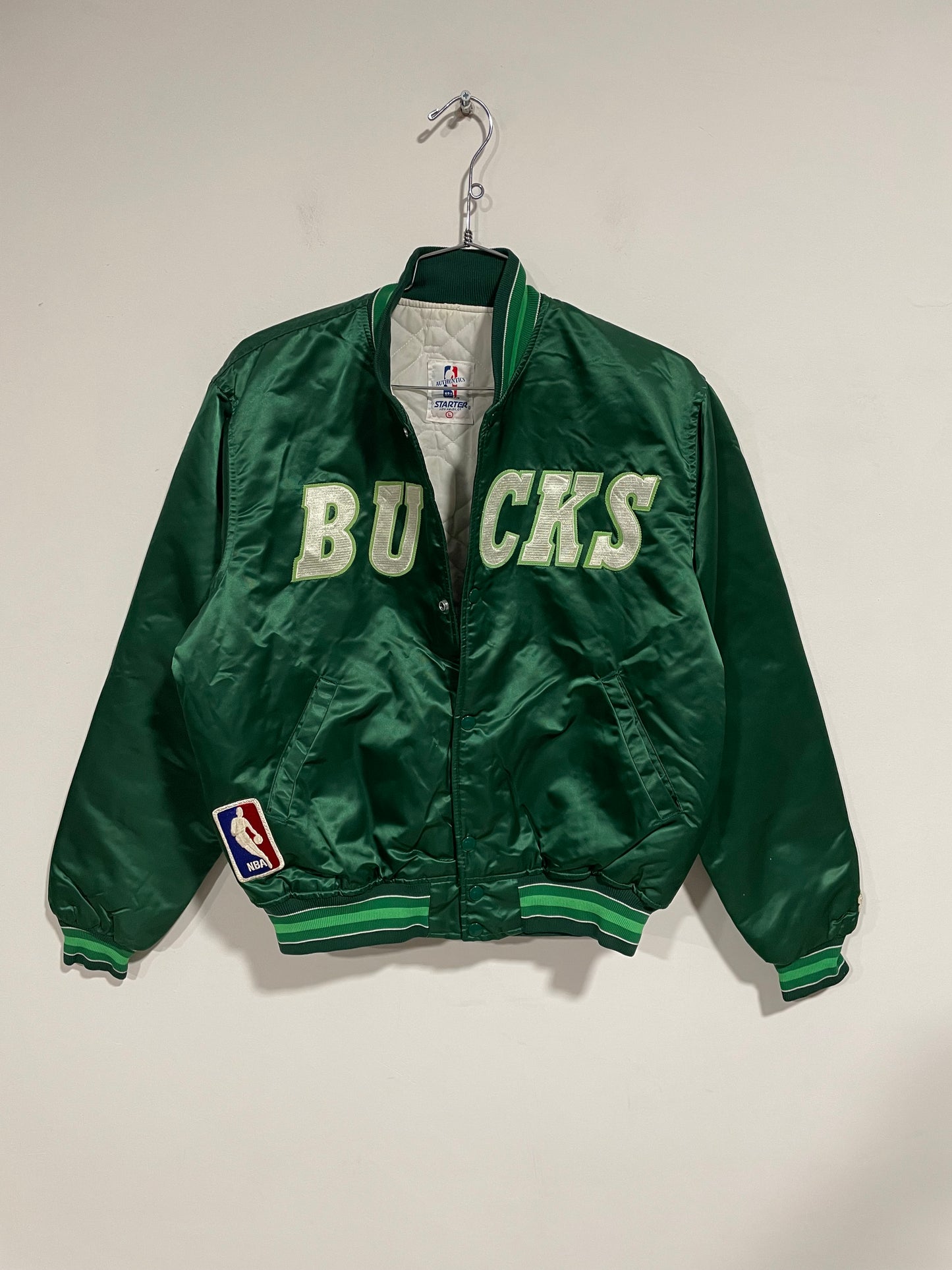 Bomber Starter Satin Jacket Milwaukee Bucks NBA anni 80/90 (D015)