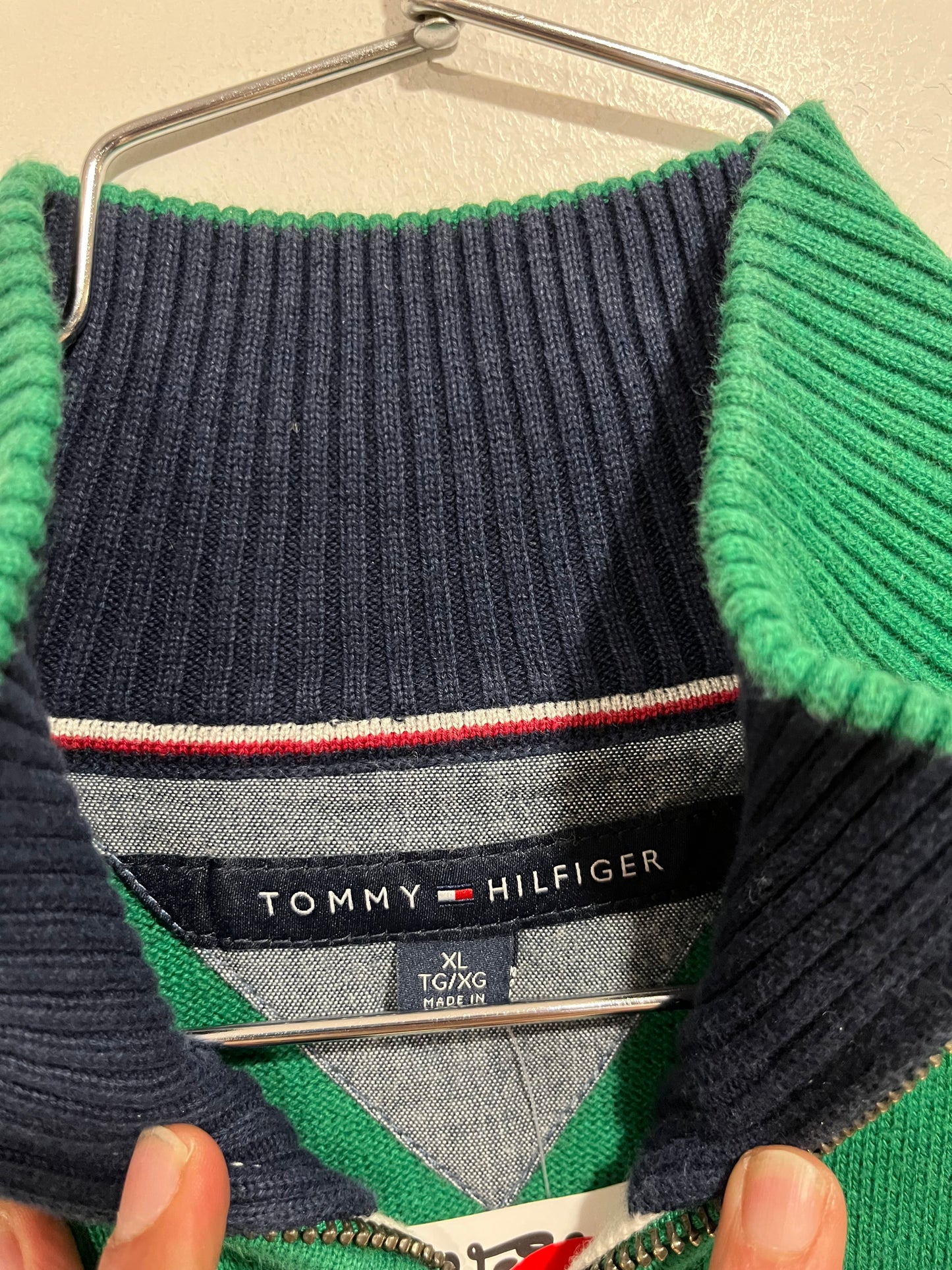 Maglioncino cotone Tommy Hilfiger Quarter zip (H091)